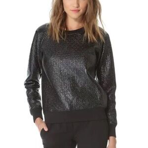 Theory 38 Black Incline B Downforce Wool Blend Crewneck Sweater Small